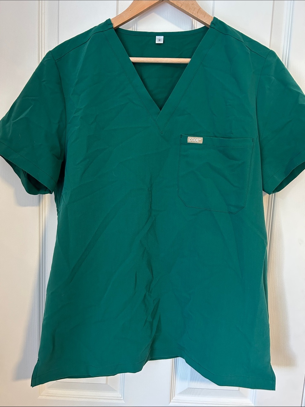 V-Neck Short Sleeve Medical Top in Teal Green